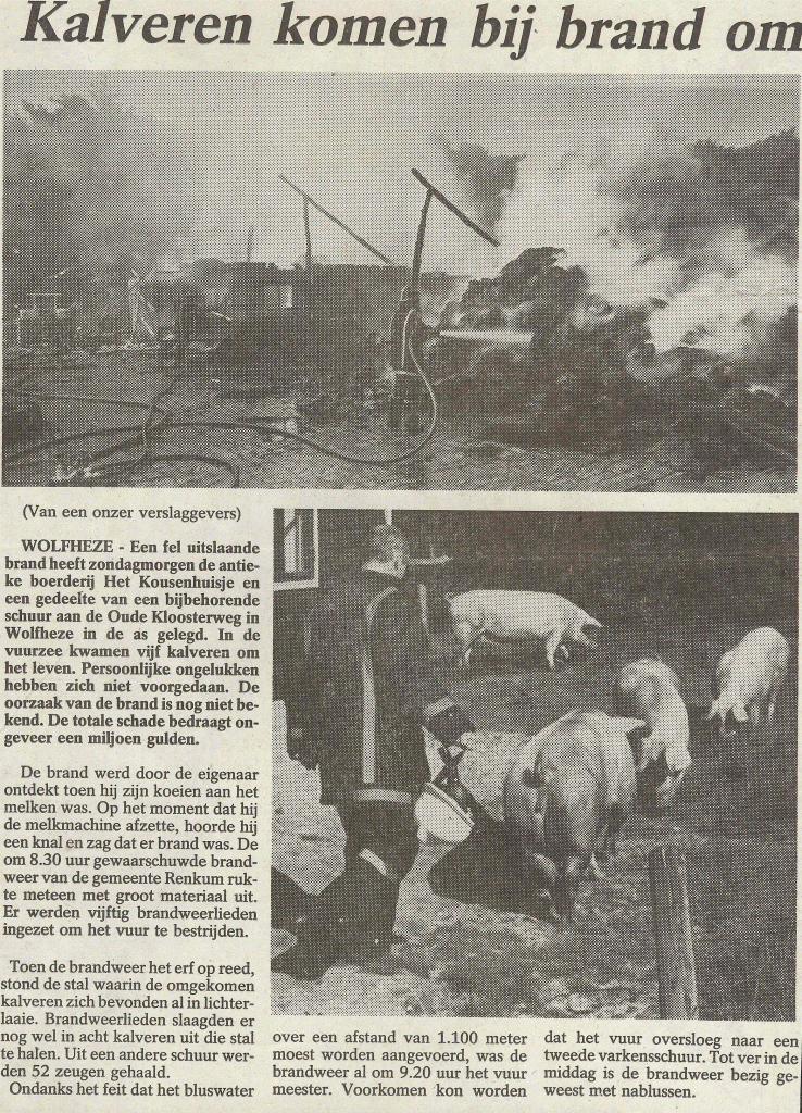 Verslag van de brand uit de Arnhemse Courant van 24 mei 1988